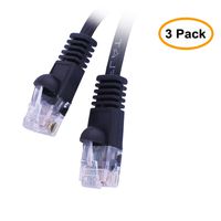 25 FT (7.6M) Cat6 Ultra Premium Flat UTP Patch Cable, 32 AWG, 550Mhz, (25 Feet/7.6 Meters) Cat 6 Molded Boot Cable for PC / Router / PS4 / XBOX / Modem White ED735524 (3 Pack)