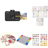Polaroid Portable Instant Print Digital Camera (Black) with 2x3ʺ Premium Photo Paper 20-Pack,Neoprene Pouch,Zink Paper Unique Colorful Stickers & PhotoAlbum Accessories