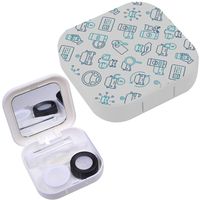 Portable Contact Lens Case Box Travel Kit Mirror + Bottle + Tweezers Container Holder [ Car Sharing Thin ]