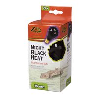 Zilla Reptile Terrarium Heat Lamps Incandescent Bulb, Night Black, 75W