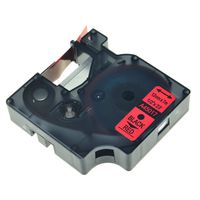 NineLeaf 1PK Black on Red 12mm 23ft Labelling Tape Compatible for DYMO D1 45017 LabelManager 160 Label Maker