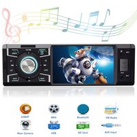 HUGOJA Single Din Car Stereo with Bluetooth Car stereo with backup camera 4.1 Inch Car Radio Stereo for Cars Support USB/SD/AUX Input