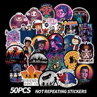 Stranger Things 50 pcs Sticker Pack Multicolor Decal Set for Car Laptop Motorcycle Bicycle Luggage Graffiti Patches Skateboard No Duplicate Sticker Pack
