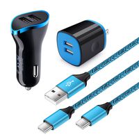 USB C Charger Set, Amtobo 2Pack 6.6ft Fast Charging Type C Cord with Car Charger Adapter, Wall Plug Compatible with Samsung Galaxy S10e/S10/S10+/S9/S9+/A10e/A50/A70/A80/Note10/9,Google Pixel 3/3a/2XL