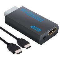 eSynic Wii to HDMI Converter, Wii to HDMI Adapter with 3.5mm Audio Jack and HDMI Cable Wii to HDMI 720p 1080p Video Audio Converter Adapter Compatible with Nintendo Wii(Black)