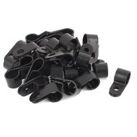 uxcell 30 Pcs Black Plastic R Type Cable Clip Clamp for 12mm Dia Wire Hose