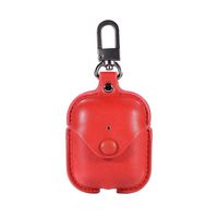 DEESEE(TM) NewLuxury Leather Cover Protective Skin Earphones Charging Case For Apple AirPods (Red)