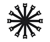 PAG 120pcs Electrical Cable Ties Microfiber Cloth Hook and Loop Cable Straps Reusable Fastening Cord Organizer Adjustable Wire Management, 6-Inch, Black