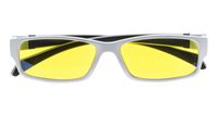 Blue Light Blocking,UV Protection,Reduce Eyestrain,Computer Gaming IPAD Reading Glasses for Men and Women(Silver/Black Arm,Yellow Tinted Lens) +2.5