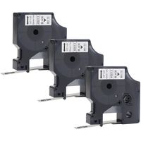 Replace DYMO D1 Label Tape 45013 S0720530 12mm x 7m Black on White Refills Cartridges 1/2 Inch x 23 Feet for DYMO LabelManager 280 360D 450 210D PnP, 3-Pack