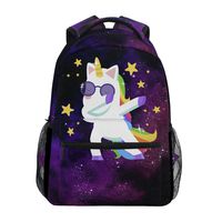 MOYYO Magic Unicorn School Backpack College Book Bag Casual Water Resistant Lightweight Daypack for Travel with Bottle Side Pockets