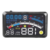 Universal 5.5 inch Car Hud Heads Up Display, Universal F4 MPH Over Speed Alarm Speedometer Head Up Display MPH/KM/h with Windshield Projection Film 12V