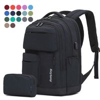 Laptop Backpack College School Computer Travel Laptop Backpack with USB Charging Port for Women Men Boys Girls, 17+ Colors for Choice Anti Theft Water Resistant School Travel Backpack,Black