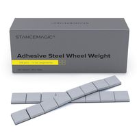 StanceMagic - 0.25oz - Gray Adhesive Stick On Wheel Weights (Easy Peel, Low Profile) - Steel (Zinc Plated) - 144oz (9 lbs) total, 72 total 2oz strips, 576 total pieces