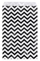 888 Display - 200 pcs of 5" x 7" Black Chevron Paper Gift Bags Shopping Sales Flat Bags