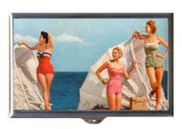 Pin-Up Girls in Swimsuits 1950s Retro Models Decorative Pill Box