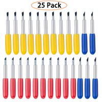 EVISWIY Cricut Blades for Explore Air/Air 2 Maker Expression 10 PCS 45° Standard + 10 PCS 30°+ 5 PCS 60° Deep Cut Vinyl Fabric Cricut Cutting Blades Replacements