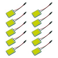 Ecosin Fashion 10pieces 24 SMD COB LED Car T10+Festoon Dome Light Panel Lamp 12V - White