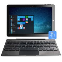 10.1 inch Windows Tablet PC - AWOW 2-in-1 Touchscreen Laptop 4GB RAM 64GB with Intel Atom Z8350, IPS Display, Dual Webcam, Micro SD, Detachable Keyboard