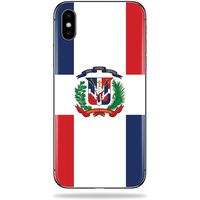 MightySkins Skin Compatible with Apple iPhone X - Dominican Flag | Protective, Durable, and Unique Vinyl Decal wrap Cover | Easy to Apply, Remove, and Change Styles | Made in The USA