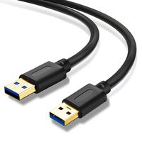 USB 3.0 A to A Male Cable 1Ft,USB to USB Cable USB Male to Male Cable Double End USB Cord with Gold-Plated Connector for Hard Drive Enclosures, DVD Player, Laptop Cooler (1Ft/0.3M)