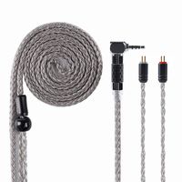 HiFiHear Replacement Cable,2 Pin16 Core Silver Plated Audio Upgrade Earphone Cable (L-Shaped Plugs) Detachable Earphone Cable for AS10 ZS7 CCA C16 C10 ZS6 AS06 ZS4 ZST ZS10 LZ TRN V80 (2 Pin 2.5mm)