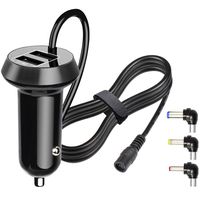 FouceClaus Car Charger for RCA, Philips, DBPOWER, Sylvania, UEME, APEMAN Portable DVD Player, 12V Car Cigarette Plug Portable DVD Player Power Cord with Dual USB Ports (6.6Ft Cable)