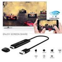 U2C WiFi Wireless Display Dongle 5G High Speed Full HD 1080P HDMI Screen Mirroring Mini Display Adapter Receiver Support Miracast/Airplar/DLNA/WIDI for iOS/Android/Mac OS/Win 8.1+