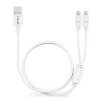 iFlash Dual MicroUSB Splitter Charge Cable - Power up to Two Micro USB Devices At Once From a Single USB Port - Ideal for Any Micro USB Powered Device