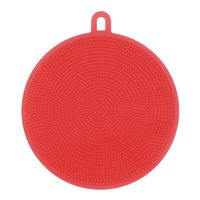 Silicone Dish Washing Sponge Scrubber, CSSD Kitchen Cleaning antibacterial Tool (Red)