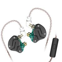 KZ ZSN Earphone in Ears Monitor 1DD+1BA Armature Dual Driver Earphone Detachable in Ear Headphone Earbuds 0.75mm 2 pin Cable Music Sports Earbuds KZ Headphone (with Mic, Cyan)