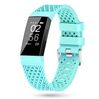 X4-Tech Compatible with Fitbit Charge 3 Bands Small Large for Women Men, Choose Color Soft Silicone Sports Replacement Accessory Band for Charge 3 Fitness Tracker (Turquoise, Large)