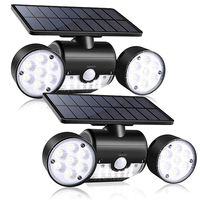 Outdoor Solar Lights,YUJENY 30 LEDSolar Security Light with Motion Sensor Dual Head Spotlights IP65 Waterproof 360° Adjustable Solar Motion Lights Outdoor for Front Door Yard Garde（2 Pack）