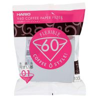 Hario V60 Paper Coffee Filters, Size 01, White-Tabbed