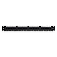 V7 24 Port Cat6 Rack Mount Patch Panel, Compatible 110 and Krone Type Tools and T568A and T568B Wiring - NPP1U24