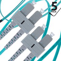 SC to SC Fiber Patch Cable Multimode Duplex - 3m (9.84ft) - 50/125um OM3 10G (5 Pack) - Beyondtech PureOptics Cable Series