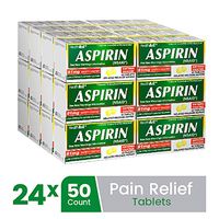 HealthA2Z Aspirin 81mg Low Strength, Enteric Coated, 24 Packs of 50 Counts(1,200 Tablets Total) Value Package