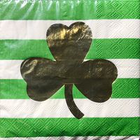 Cypress Home Gold Foil Clover Leaf Cocktail Beverage Paper Napkins, 40-ct