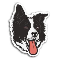 2 x 10cm Fun Border Collie Sheep Dog Vinyl Stickers - Sticker Laptop Gift #19582 (10cm Tall)