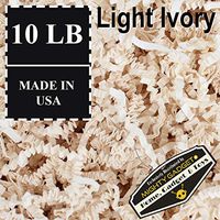 Mighty Gadget Brand 10 LB Value Pack Crinkle Cut Paper Shred Filler for Packing and Filling Gift Baskets, Gift Boxes Natural Craft Bedding in Light Ivory (10 LB)
