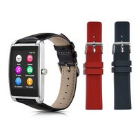 LePan Smart Watch Bluetooth HD Touch Screen Heart Rate Monitors Activity Monitors Wristband Pedometer USB Charge Built-in Speaker Microphone Metal Frame, Replaceable Strap (Silver+Strap)