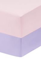 EVERYDAY KIDS 2-Pack Fitted Crib Sheets, 100% Soft Microfiber, Breathable and Hypoallergenic Baby Sheet, Fits Standard Size Crib Mattress 28in x 52in, Lavender Nursery Sheet and Pink Nursery Sheet