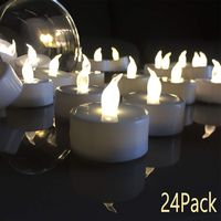 VETOUR 24pcs Tea Lights Candles,LED Tea Lights Candles, Colors Flameless Tea Lights,Steady Flameless Tealights, Long Lasting Battery Operated Candles -Decoration for Party and and Gifts Ideas