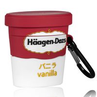 Lupct Icecream Cup Compatible with Airpods 1/2 Case Soft Silicone, Cute Cartoon 3D Cool Air pods Design Cover, Fun Kawaii Food Fashion Funny Cases for Kids Girls Teens Character Skin Keychain Airpod