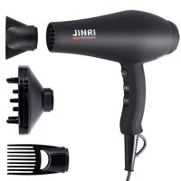 1875W Professional Salon Infrared Hair Dryer, Negative Ionic Blow Dryer for Fast Drying, AC Motor Light Weight Hair Blow Dryer with Diffuser & Concentrator & Styling Pik Comb (Black)
