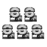 Compatible for Epson LC-4WBN LK 4WBN LC-4WBN LC 4WBN9(SS12KW)Laminated 1/2ih X 26.2 Feet(12mm x 8M) Black on White Label Tape Manager maker LW-300 LW-400 LW-500 LW-600P LW-700 Replace Refill (5PACK)
