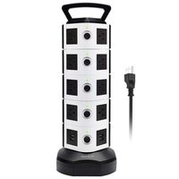 Power Strip Tower JACKYLED Surge Protector Electric Charging Station 3000W 13A 18 AC Outlets 4 USB Ports with 16AWG 6.5ft Heavy Duty Extension Cord Universal for Home Office