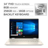 HP Pavilion x360 2-in-1 2019 14'' FHD Touch Screen Laptop Notebook Computer,Intel 4-Core i5-10210U 1.60 GHz, 8GB RAM,256GB SSD+16GB Optane,Backlit Keyboard,No DVD,Wi-Fi,Bluetooth,Webcam,HDMI,Win 10