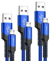 Micro USB Charger Cable, JSAUX (3-Pack 3.3ft+6.6ft+10ft) Android Charger Micro USB to USB A Nylon Braided Cord Compatible with Samsung Galaxy S6 S7 Edge Note 5, Kindle and More-Blue