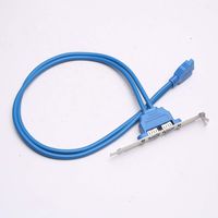 DEVMO USB 3.0 Back Panel Expansion Bracket to 20-Pin Header Cable (2-Port)